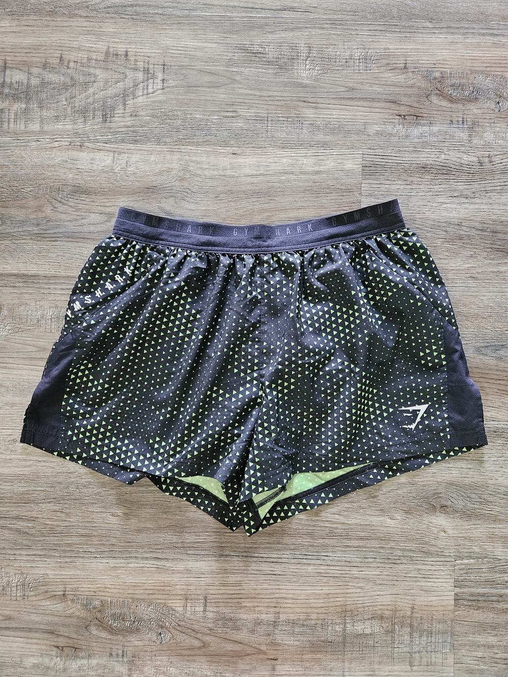 Gymshark Men’s Black & Lime Sport Run 3" Performance Shorts